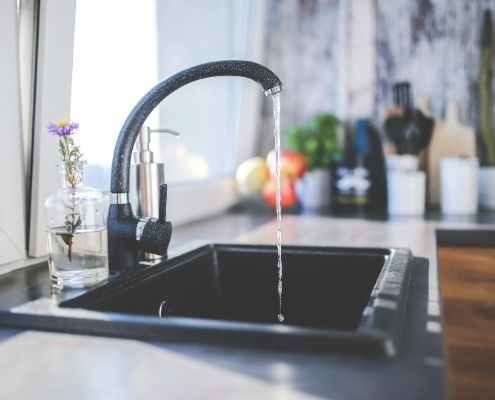 photo of a connecticut home's faucet for water quality testing