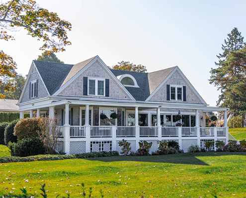 A beautiful New England home on a sunny day